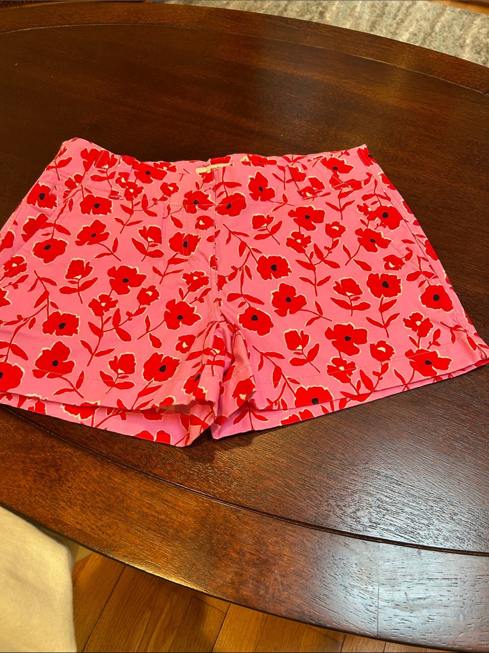 Vineyard Vines Pink Shorts with Red Floral Print